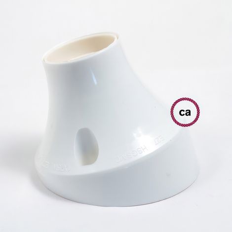 creative cables Portalampada 45░ E27 a Parete o soffitto in termoplastica - Bianco
