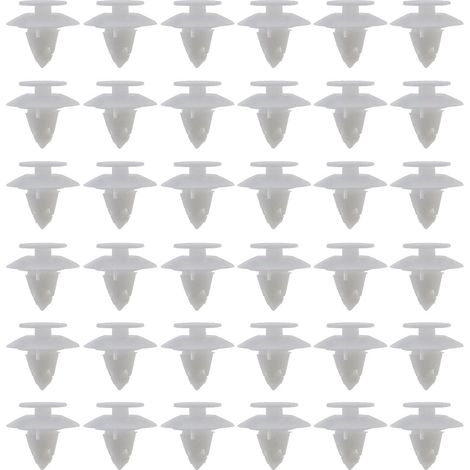 Lot de 50 clips de fixation pour pare-chocs avant et arrière en plastique blanc compatible avec Ford Ka 1996-2008 (1/5)