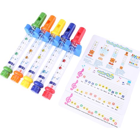 Lot de 5 flûtes à eau pour enfants, accessoires de bain et de douche, jouet musical amusant, cadeau idéal pour le bain (1/5)