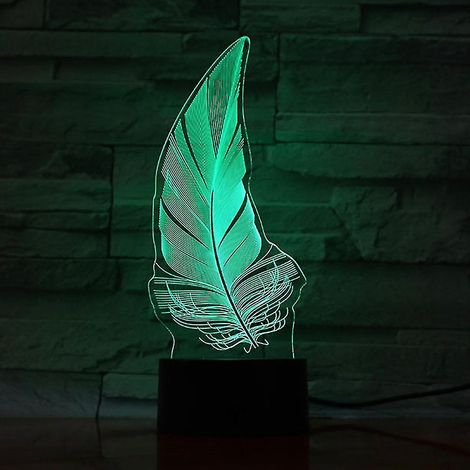 Lampe de chevet LED 3D Plumes pour chambre d'enfant