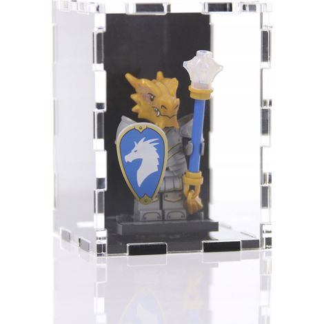 Vitrine mit schwarzem Hintergrund für Lego-Figuren, schützt vor Staub und UV-Strahlung (1/5)