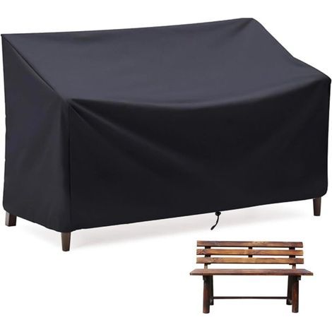 Housse Canape Exterieur, Housse de Banquette 2 Places, avec Ouvertures D'aération, pour Salon de Jardin, Balcon, Terrasse, 134×66×89cm (1/5)