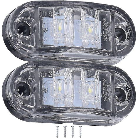 Feu de position latéral à 2 LED 10-30 V, clignotant haute luminosité, compatible avec voitures, camions, remorques et camping-cars, blanc intelligent WHBYV (1/4)
