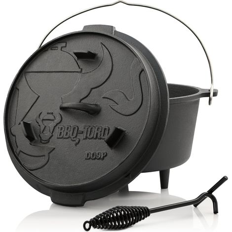 BBQ-Toro Dutch Oven DO9P, pentola in ghisa Premium da 9,0 l, pentola in ghisa (1/5)