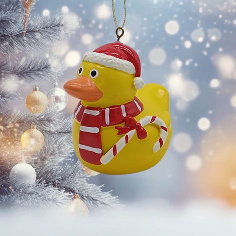 Canard En Résine - Décoration De Noël Pour Arbre Intérieur Et Extérieur - 8,7 x 7,8 x 7,3 cm - Lot De 1 (1/5)