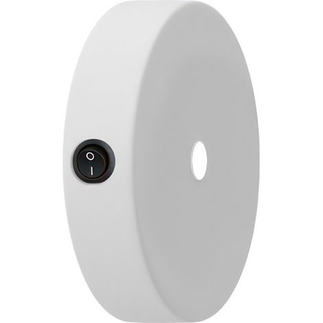 creative cables - Kit Mini rosone cilindrico in Metallo con Interruttore - Bianco Opaco