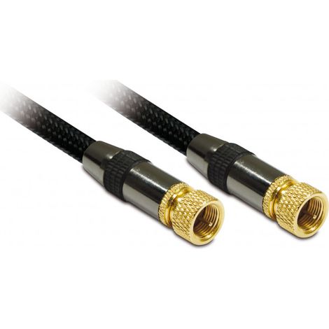 Câble TV premium satellite coaxial fiches F mâle/mâle 1,5 m