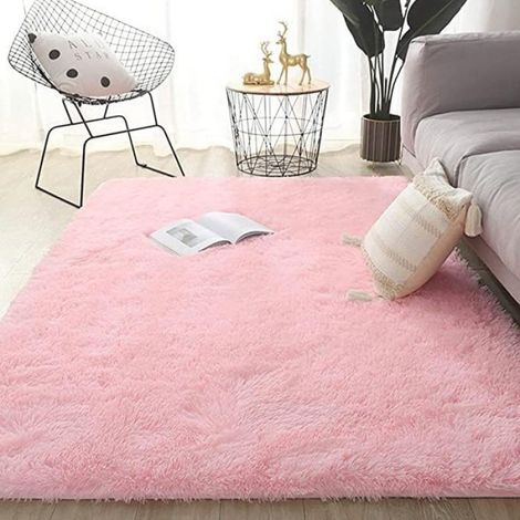 Tapis - Shaggy - 80 x 120 cm - Rose - Pour Chambre Intérieure - 1 Pièce (1/4)