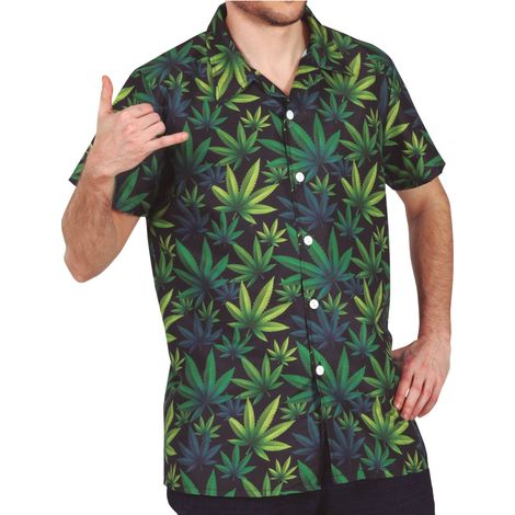 Camicia a maniche corte MARIHUANA taglia M