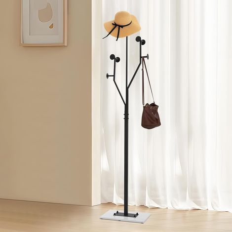 Garderobenständer Garderobe Kleiderständer Freistehender Kleiderhalter Eckgarderobe Mantelhalter 38 26 175cm mit Marmorsockel (1/5)