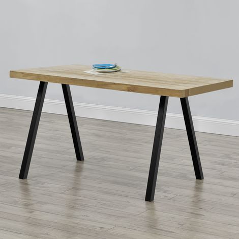 Set de 2x Patas de Mesa de comedor Heustreu Acero 70x12x72 cm negro [en.casa] (1/5)