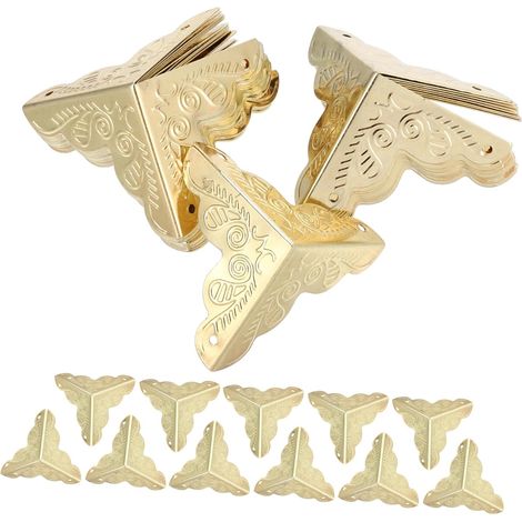POPETPOP Lot de 50 protections d'angle métalliques vintage pour boîtes (1/5)