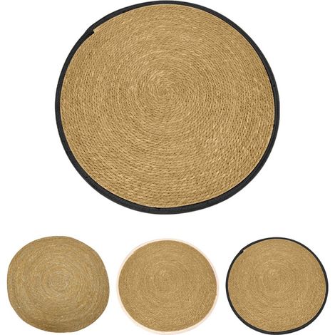 Alfombra de Yute Redondo Trenzada a Mano – Alfombra multiuso Decorativa color Natural (1/5)