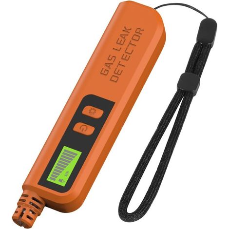 Détecteur de Gaz Naturel, Detecteur Monoxyde de Carbone avec Alarme Visuelle & Sonore, Détecteur Fuite de Gaz avec écran LCD Numérique, pour Détecter Les Fuites de Gaz Combustibles (Orange) (1/5)
