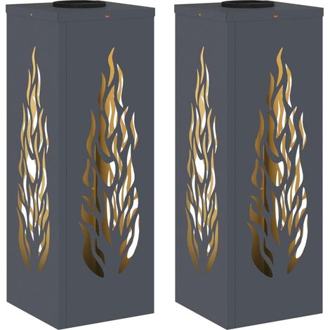 Set di 2 luci da sentiero LED solari 18 x 18 x 50 cm esterno design moderno durevole in acciaio antracite 020052610