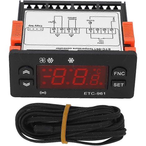 Externer digitaler Thermostat für Gefrierschrank, umschaltbar °F/°C, Kühl- und Abtauregelung, präzise Kalibrierung, 230 VAC, mit Kalibrierfunktion und Temperatureinstellung. (1/5)