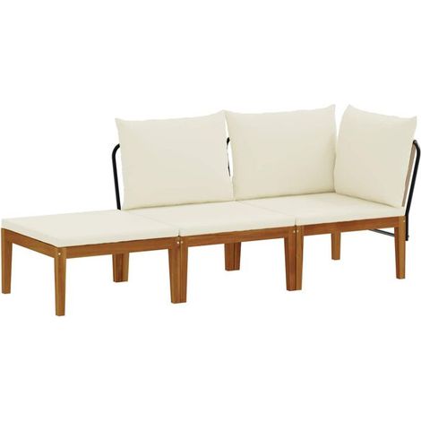 Ensemble de 3 Pièces en Bois d'Acacia Massif avec Cordes Naturelles (1/5)