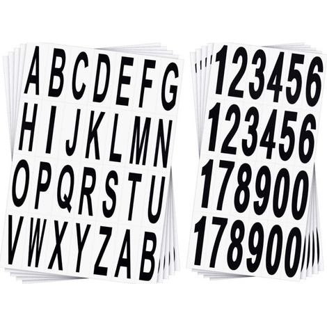 Pack of 10 Black Vinyl Number and Letter Stickers – Waterproof for Mailboxes and Vehicles – Size 6.7 x 2.2 cm (1/5)