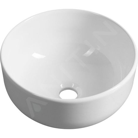 Sapho - Vasque à poser, diamètre 33 cm, sans trop-plein, blanc TU0077 (1/5)