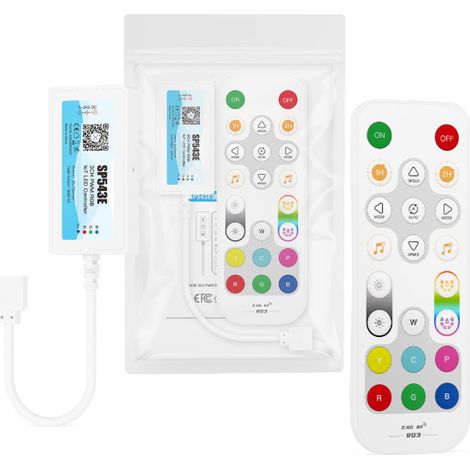 SP543E 3CH RGB PWM IoT LED Controller, compatible with apps, remote controls and voice commands for smart speakers.