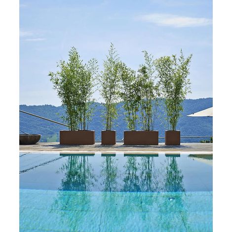 KUBE - CASSETTA CON DOPPIA PARETE-RUGGINE / 80 cm