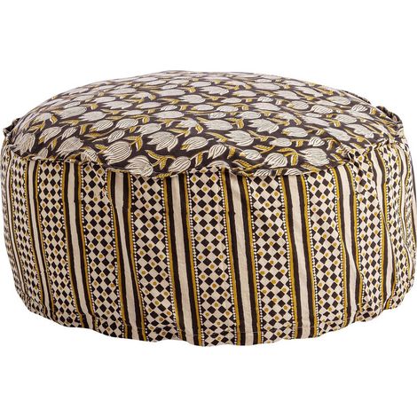 Poltrona Pouf "Calais" per interno, con rivestimento in cotone da Ø65x25h cm (1/2)
