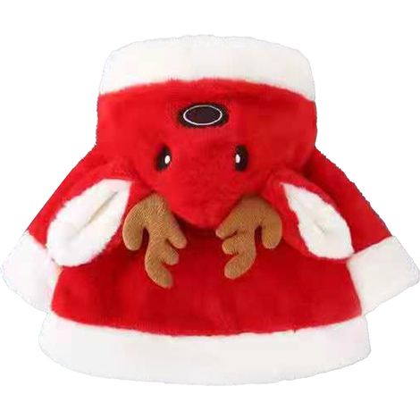 Cape bébé douce, confortable et épaisse, à capuche, rouge, 80 cm. (1/5)