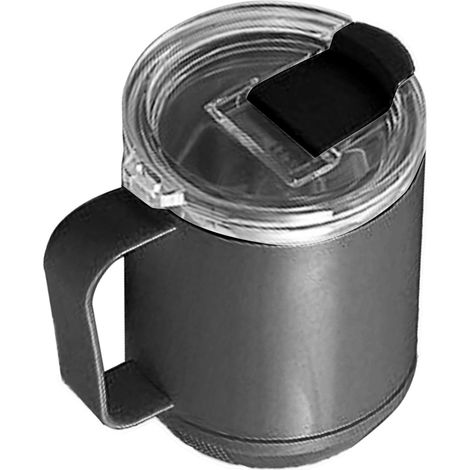 Mug à café 460 ml, intérieur en acier inoxydable 304, étanche, élégant et portable, idéal pour les activités de plein air, noir. (1/5)