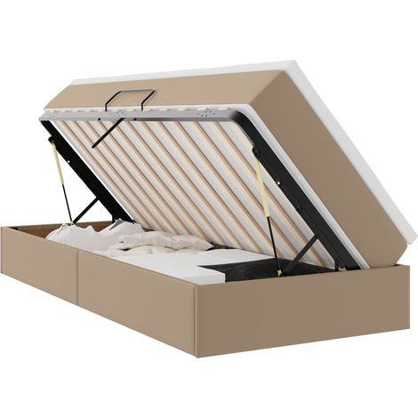 Lit avec rangement et matelas Cappuccino 100 x 200 cm vidaXL