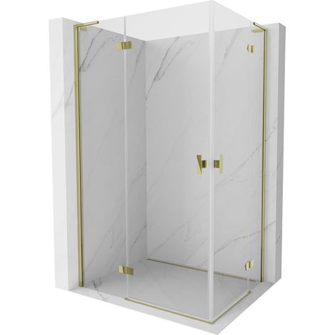 Mexen Mist-H L Duo cabine de douche pivotante 85 x 110 cm, transparent, or - 8A5L-085L-110P-50-00 (1/5)