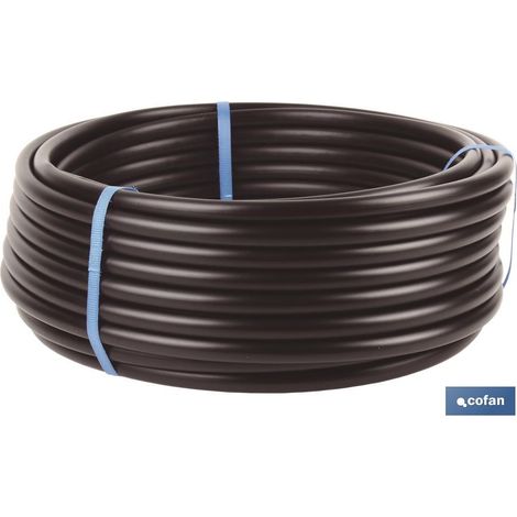 Tubo per irrigazione a goccia nero da 25 m (senza gocciolatori) Ø16 mm