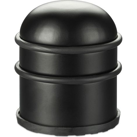 10x Fermaporta, Blocca Porta e Ferma Finestre, in Acciaio e Gomma, Accessorio per la Casa, Diametro: 7 cm, Nero