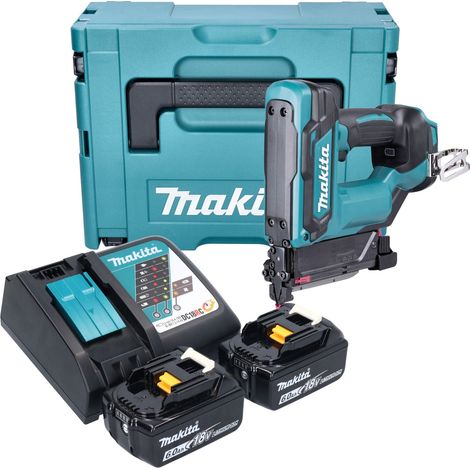 Clavadora de puntas a batería Makita DPT 353 RGJ 18 V 15 - 35 mm + 2 baterías de 6,0 Ah + cargador + Makpac