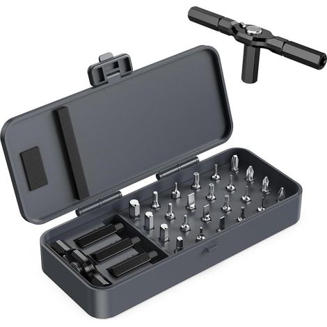 Coffret de tournevis à cliquet 24 en 1 avec embouts magnétiques 1/4" pour bricolage et réparation (1/5)