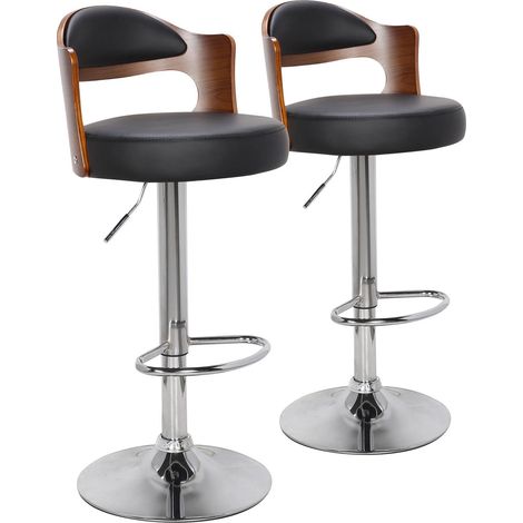 Lot de 2 chaises de bar Ruben Bois Noisette & Noir