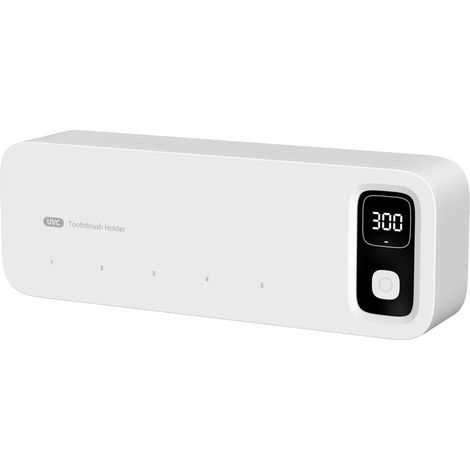 Stérilisateur UV pour brosses à dents, boîte de désinfection, séchage automatique, porte-brosse à dents électrique mural, sans perçage, blanc, chargement par séchage à l'air libre (1/5)