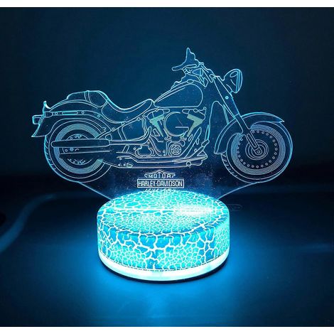 Lampe de nuit moto Harley Davidson, cadeau 3D LED 7 couleurs