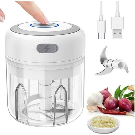 Hachoir Multifonction Électrique 250ml Blanc - Mixeur Légumes Viande