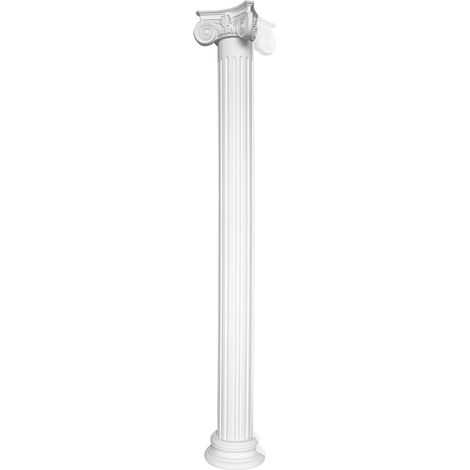 Säulen und Halbsäulen rund kanneliert Stuck Auswahl 180mm N3318: Halbrund, Komplettset 2