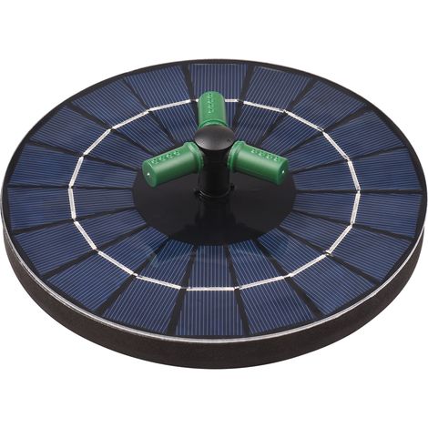 Pompe solaire 3,5 W avec buse rotative à 360° pour fontaine. Fontaine solaire sur batterie avec arrêt automatique. Fontaine circulaire idéale pour bain d'oiseaux, jardin ou petit bassin. (1/5)