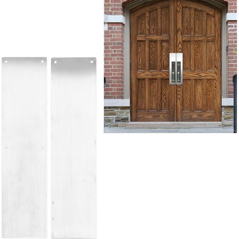 Plaque de protection de porte en 304 Stainless Steel - 2 pièces, dimensions 40.6 x 10.2 cm - Kick plate décoratif pour portes intérieures et extérieures (1/5)