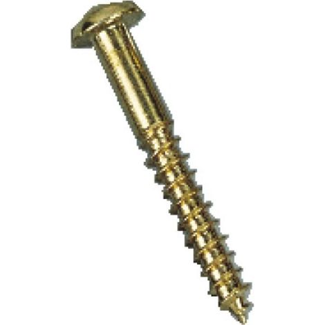 Vis à bois tête ronde fendue laiton, diamètre 4 mm, longueur 30 mm, sachet de 100 vis (1/4)