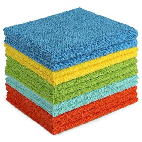 Set mit 5 Mikrofasertüchern und -wischtüchern, weicher, saugfähiger, fusselfrei, für Haushalt, Küche, Auto, Decken und Fenster, 30 x 30 cm