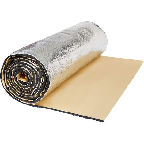 sourcing map Tapis D'Isolation Thermique Insonorisant Pour Voiture 1pc 10mm 10Mm, 200X50Cm, PE Avec Aluminium Auto-Adhésif, Pour Capot, Porte, Coffre, Pare-Feu, Plancher, Réduit Consommation Carburan (1/5)