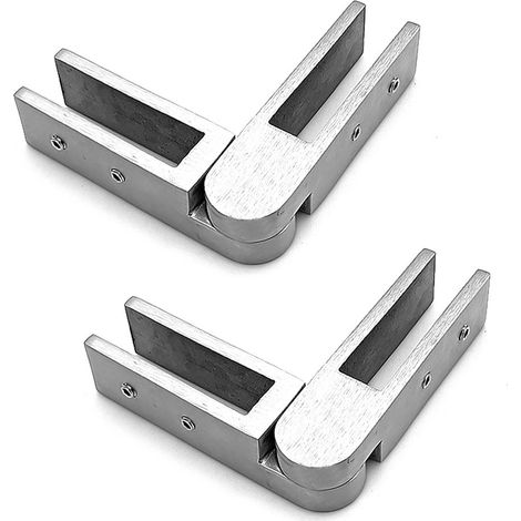 Pince en verre à 90-135 degrés réglable en acier inoxydable argenté - Support d'angle de garde-corps (panneau de verre de 10-12 mm) pour clôture, balustrade (1/5)