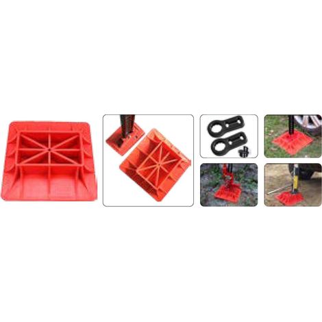 Plastic Farm Jack Base Plate & Handle Coupler (Off Road Red Pad Attachment)