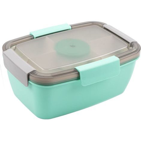 Boîte à déjeuner -2000millilitres avec diaphragmes-Avec récipient à sauce-Chauffé-Convient aux enfants et aux adultes-vert (1/5)