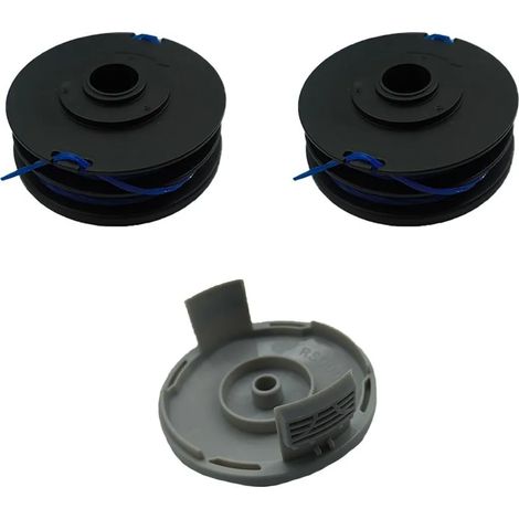 Kit de cabezal para cortacésped RYOBI RLT4027, que incluye 2 bobinas RAC123 y 1 cubierta protectora. (1/5)