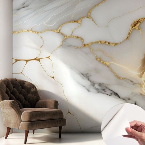 Papier peint autocollant avec imprimé pour cuisine facile à appliquer pour mur a motif Élégance marbrée 250x250 cm (1/5)
