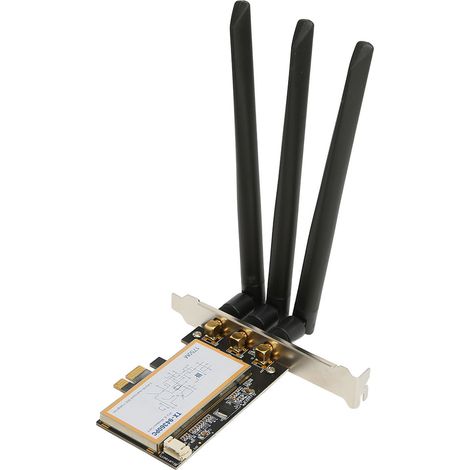 Carte réseau PCIe x1 1750 Mbps, adaptateur Wi-Fi PCIe haut débit avec 3 antennes pour Windows 7, 8 et 10. (1/5)